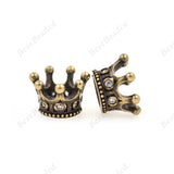 Crown Bead Antique Style fit for Mens Gemstone Bracelet Spacers DIY Making 11x7mm - BestBeaded