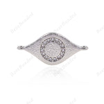 Evil Eye Connector CZ Pave Bead Charm for DIY Bracelet Jewelry Finding 22x11mm - BestBeaded