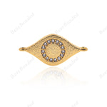 Evil Eye Connector CZ Pave Bead Charm for DIY Bracelet Jewelry Finding 22x11mm - BestBeaded