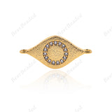 Evil Eye Connector CZ Pave Bead Charm for DIY Bracelet Jewelry Finding 22x11mm - BestBeaded