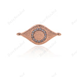 Evil Eye Connector CZ Pave Bead Charm for DIY Bracelet Jewelry Finding 22x11mm - BestBeaded