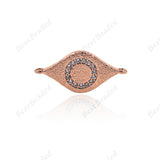 Evil Eye Connector CZ Pave Bead Charm for DIY Bracelet Jewelry Finding 22x11mm - BestBeaded