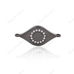 Evil Eye Connector CZ Pave Bead Charm for DIY Bracelet Jewelry Finding 22x11mm - BestBeaded