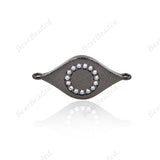Evil Eye Connector CZ Pave Bead Charm for DIY Bracelet Jewelry Finding 22x11mm - BestBeaded