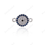 Evil Eye Connector Link CZ Pave Charm for Bracelet/Necklace DIY Making 14x9mm - BestBeaded