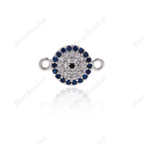 Evil Eye Connector Link CZ Pave Charm for Bracelet/Necklace DIY Making 14x9mm - BestBeaded