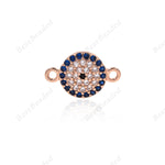 Evil Eye Connector Link CZ Pave Charm for Bracelet/Necklace DIY Making 14x9mm - BestBeaded