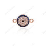 Evil Eye Connector Link CZ Pave Charm for Bracelet/Necklace DIY Making 14x9mm - BestBeaded