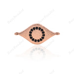 Evil Eye Connector Micro Pave Black CZ for Bracelet DIY Jewelry Findings 22x11mm - BestBeaded