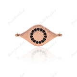 Evil Eye Connector Micro Pave Black CZ for Bracelet DIY Jewelry Findings 22x11mm - BestBeaded