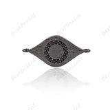 Evil Eye Connector Micro Pave Black CZ for Bracelet DIY Jewelry Findings 22x11mm - BestBeaded