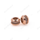 Roundle Spacer Beads Large Hole for European Style Bracelet DIY Findings 7x4.5mm - BestBeaded