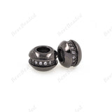 Roundle Spacer Beads Large Hole for European Style Bracelet DIY Findings 7x4.5mm - BestBeaded