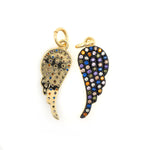 Angel Wing Pendant for Women's Bracelet/Necklace Jewelry Findings 8x21mm - BestBeaded