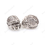 Rugby Helmet Bead CZ Pave Charm for DIY Sports Bracelet Making Spacer Beads Findings 11x14mm - BestBeaded