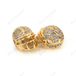 Rugby Helmet Bead CZ Pave Charm for DIY Sports Bracelet Making Spacer Beads Findings 11x14mm - BestBeaded