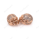 Rugby Helmet Bead CZ Pave Charm for DIY Sports Bracelet Making Spacer Beads Findings 11x14mm - BestBeaded