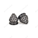 Braided Bracelet Spacer Beads Pave Clear CZ for Jewelry Making Supplies 7x8mm - BestBeaded