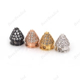 Braided Bracelet Spacer Beads Pave Clear CZ for Jewelry Making Supplies 7x8mm - BestBeaded
