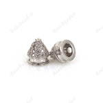Braided Bracelet Spacer Beads Pave Clear CZ for Jewelry Making Supplies 7x8mm - BestBeaded