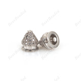 Braided Bracelet Spacer Beads Pave Clear CZ for Jewelry Making Supplies 7x8mm - BestBeaded