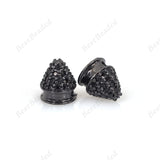 Black CZ Braided Bracelet Spacer Bead for Men Women DIY Jewelry Making Findings 7x8mm - BestBeaded