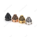 Black CZ Braided Bracelet Spacer Bead for Men Women DIY Jewelry Making Findings 7x8mm - BestBeaded