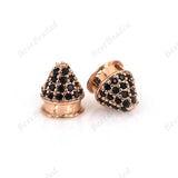 Black CZ Braided Bracelet Spacer Bead for Men Women DIY Jewelry Making Findings 7x8mm - BestBeaded