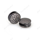 Round Disc Pave CZ Beads for DIY Nylon Braided Bracelet Charms Jewelry Making Supplies 11x5mm - BestBeaded