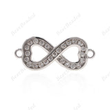 Heart Infinity Connector Charm Bead for Women Bracelet Jewelry Making 20x8mm - BestBeaded