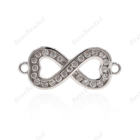 Heart Infinity Connector Charm Bead for Women Bracelet Jewelry Making 20x8mm - BestBeaded