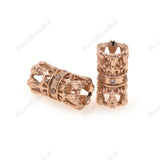 Tube Spacer Bead Large Hole Pave CZ Charm for DIY Leather Bracelet Jewelry Findings 13x7mm - BestBeaded