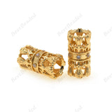 Tube Spacer Bead Large Hole Pave CZ Charm for DIY Leather Bracelet Jewelry Findings 13x7mm - BestBeaded