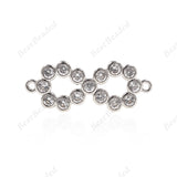 Infinity Charm Connector Pave Clear CZ for Women Jewelry Making Findings 23x9mm - BestBeaded