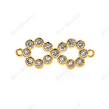Infinity Charm Connector Pave Clear CZ for Women Jewelry Making Findings 23x9mm - BestBeaded
