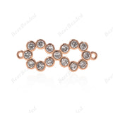 Infinity Charm Connector Pave Clear CZ for Women Jewelry Making Findings 23x9mm - BestBeaded