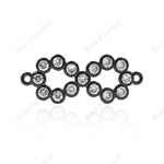 Infinity Charm Connector Pave Clear CZ for Women Jewelry Making Findings 23x9mm - BestBeaded