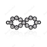 Infinity Charm Connector Pave Clear CZ for Women Jewelry Making Findings 23x9mm - BestBeaded