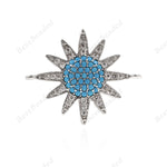 Sunflower Charm,Pave CZ Connector for Bracelet/Necklace Links Making 24x20mm - BestBeaded