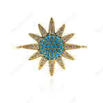 Sunflower Charm,Pave CZ Connector for Bracelet/Necklace Links Making 24x20mm - BestBeaded