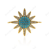 Sunflower Charm,Pave CZ Connector for Bracelet/Necklace Links Making 24x20mm - BestBeaded