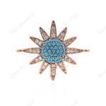 Sunflower Charm,Pave CZ Connector for Bracelet/Necklace Links Making 24x20mm - BestBeaded