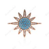 Sunflower Charm,Pave CZ Connector for Bracelet/Necklace Links Making 24x20mm - BestBeaded