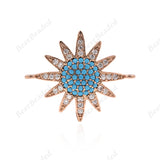 Sunflower Charm,Pave CZ Connector for Bracelet/Necklace Links Making 24x20mm - BestBeaded