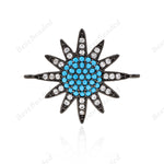 Sunflower Charm,Pave CZ Connector for Bracelet/Necklace Links Making 24x20mm - BestBeaded