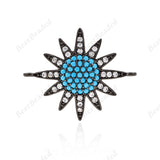 Sunflower Charm,Pave CZ Connector for Bracelet/Necklace Links Making 24x20mm - BestBeaded