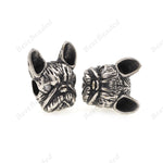 Bulldog Charm Antique Style CZ Pave Bead for DIY Bracelet Jewelry Findings 10x11mm - BestBeaded