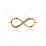 Infinity Charm,Pave CZ Endless Love,Timeless Symbol Connector fit Jewelry Making 24x8mm - BestBeaded