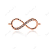 Infinity Charm,Pave CZ Endless Love,Timeless Symbol Connector fit Jewelry Making 24x8mm - BestBeaded