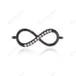 Infinity Charm,Pave CZ Endless Love,Timeless Symbol Connector fit Jewelry Making 24x8mm - BestBeaded